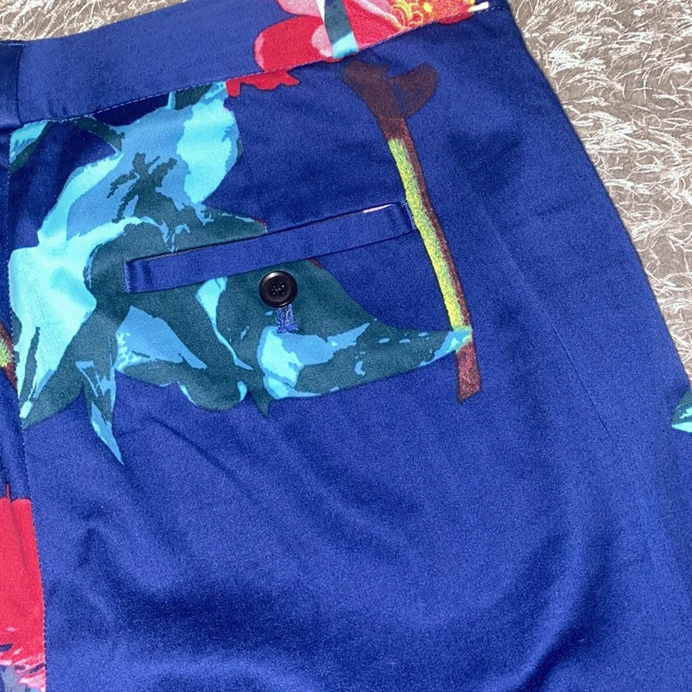 Banana Republic Avery Navy Blue floral work pants